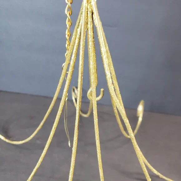 Hanging Gold Christmas Ornament Display Holder Decor 14" - Picture 10 of 11